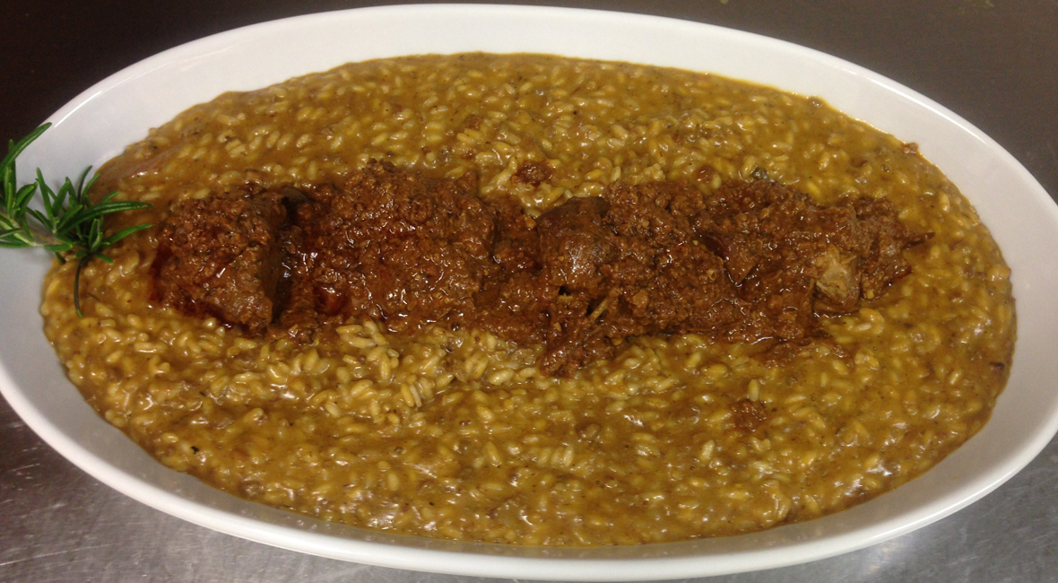 Chianti pigeon risotto