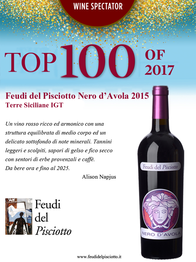 Top 100 di Wine Specatator Versace Nero d'Avola 2015 Feudi del Pisciotto